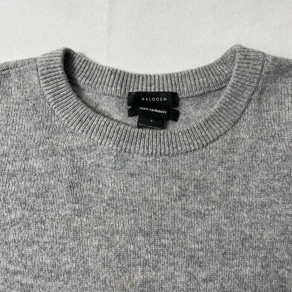 Halogen Cashmere Sweater Women Small Gray Pullover